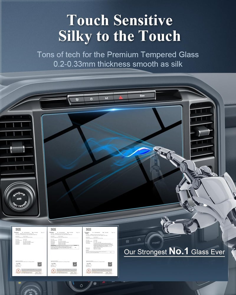 BIBIBO for 2025 F150 Screen Protector for 2021-2025 Ford F-150 (STX/XLT/Lariat/Platinum/Limited/Tremor/Raptor/King Ranch) SYNC4 12" Touchscreen[Tempered Glass Anti-Scratch ]2024 2025 F150 Pickup Accessories - Image 3